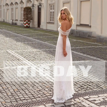 Runhufu A-Line Wedding Dress Women 2024 White Open Back Sequin One Shoulder Spakly Side Split Bridal Gown Vestidos De Noiva Bead